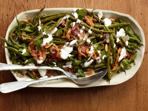 Roasted Green Beans With Pancetta and Yogurt