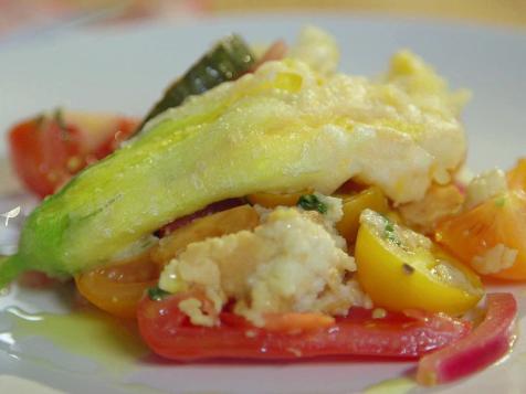 Ricotta-Stuffed Zucchini Blossoms with Panzanella