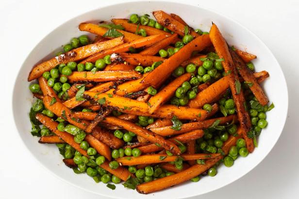 Roasted Carrots and Peas