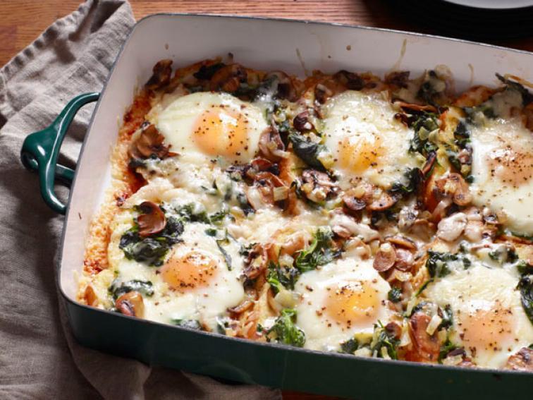 MushroomSpinach Baked Eggs Recipe Food Network Kitchen Food Network