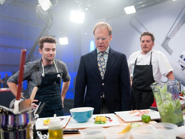 Chefs Vigneron and Mendelsohn with Alton Brown