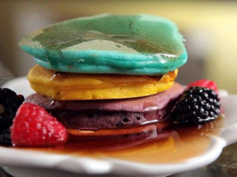 Rainbow Silver Dollar Pancakes