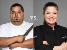 In this installment of Food Network's Rival Recipes, Next Iron Chef rivals Eric Greenspan and Alex Guarnaschelli compete in a sandwich showdown.