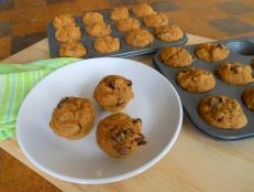 Warning: These mini pumpkin-chocolate chip muffins are addictive; be sure to make an extra batch!