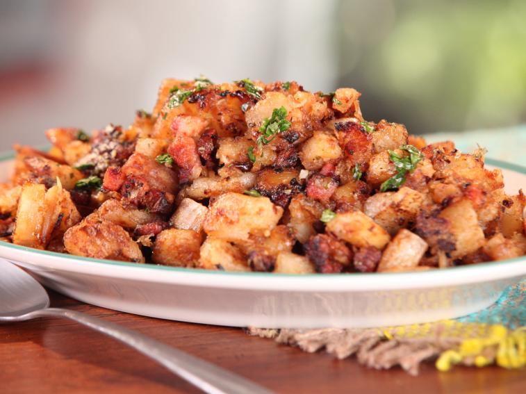 Yucca Hash Browns with Bacon, Onion and LimeCilantro Mojo Recipe