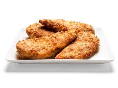For a healthy weeknight standby without the oil from frying, make Ted Allen's recipe for Baked Chicken Breasts with Parmesan Crust from Food Network.