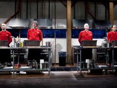 Chopped Champion Chefs: Vinson Petrillo, Rob Evans, Kenneth Johnson and Jun Tanaka, as seen on Food Networks Chopped, Season 14
