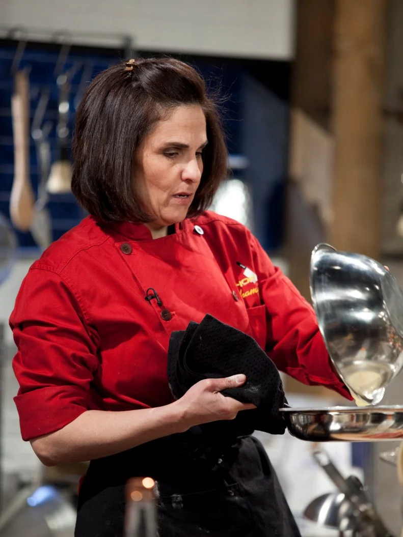 Chef Rachel Willen cooks, as seen on Food Network’s Chopped Champions, Season 14.
