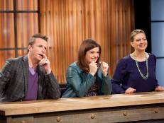 Marc Murphy, Amanda Freitag, and Alex Guarneschelli watch the competition as seen on Food Network’s Chopped, Season 12.
