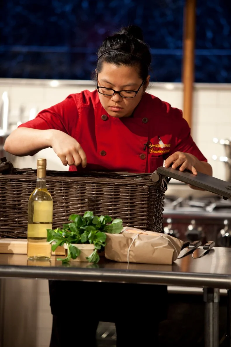 Chef Hellen Park and basket, as seen on Food Network’s Chopped Champions, Season 14.

