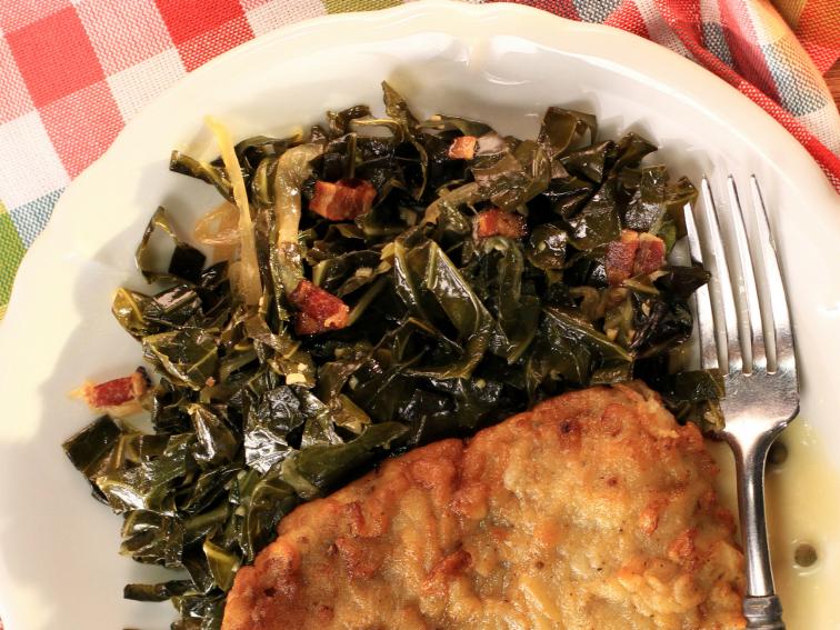 Braised Collard Greens with Bacon Recipe Kelsey Nixon Food Network