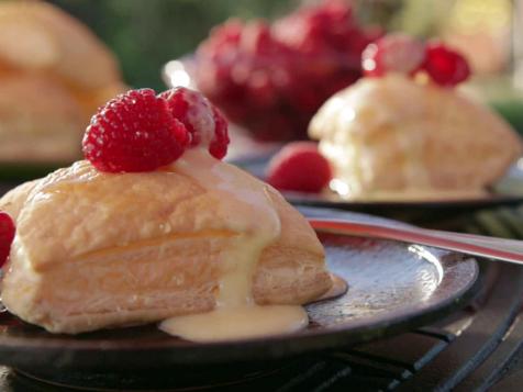 Puff Pastries with Raspberries and Orange Sabayon