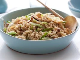Quinoa With Shiitakes and Snow Peas
