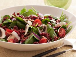 Super Food Spinach Salad with Pomegranate-Glazed Walnuts