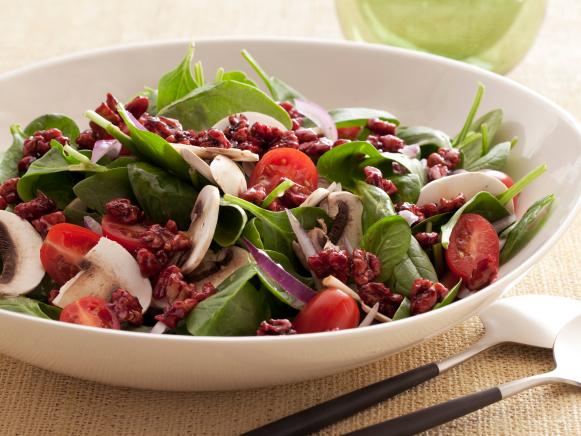 Super Food Spinach Salad with Pomegranate-Glazed Walnuts Recipe | Food