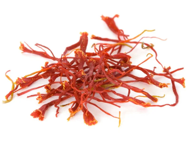 Pile of saffron on white