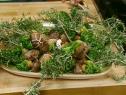 Rosemary Skewers Shiitake Mushroom Broccoli Garlic prepared by Michael Chiarello. 