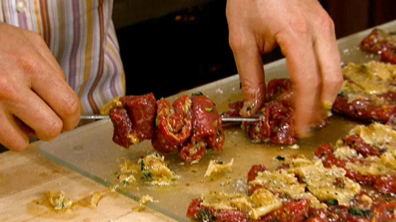 Garlic-Stuffed Lamb Loin Bites