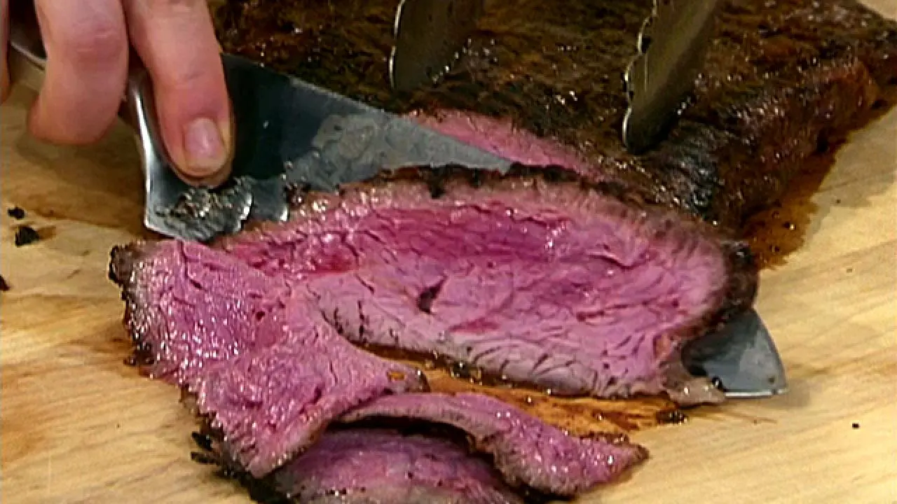 Korean Barbecued Flank Steak on Hot and Sour Slaw Salad Recipe ...