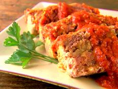 Use prepared stuffing or follow Giada De Laurentiis' recipe for ciabatta stuffing with chestnuts and pancetta to use in this meatloaf recipe featured on Food Network.