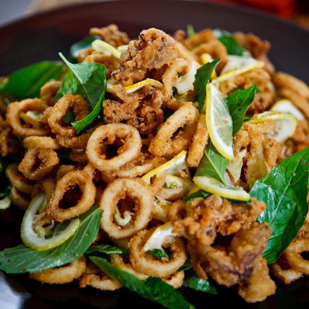 Crispy Squid with Garlic Chile and Basil