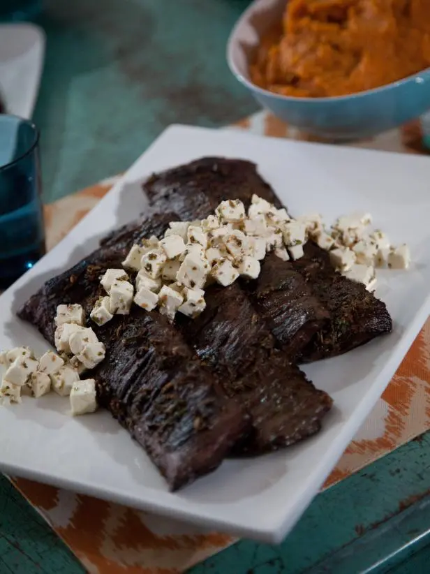 Marinated Skirt Steak with Quick Pickled Feta