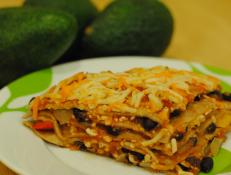 This vegetarian lasagna features kicked up Mexican flavors with salsa and jalapenos for extra warmth on a cold winter.