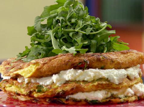 Layered Zucchini and Ricotta Omelet Cake