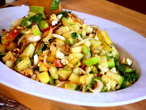 Chopped Apple Salad with Toasted Walnuts, Blue Cheese and Pomegranate Vinaigrette
