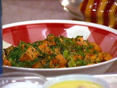 roasted sweet potato and green onion salad prepared by Bobby Flay