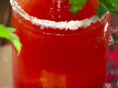 View of a finished mixed drink.