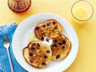 One of our go-to recipes for the weekend - Trisha Yearwood's blueberry  pancake cake. We use whatever fruit we have on hand and real maple syrup  instead of the recipe's corn syrup-based