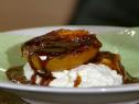 Caramelized apricots are served over ricotta with a honey-balsamic glaze by Sunny Anderson. 