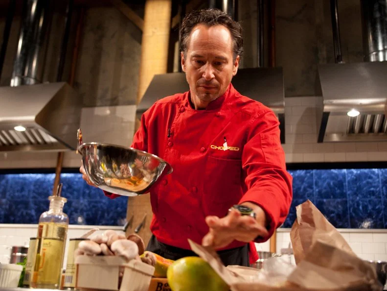 Chef Jeffrey Saad working on his appetizer as seen on Food Networks Chopped All Stars Tournament, Season 10 Ep10-10