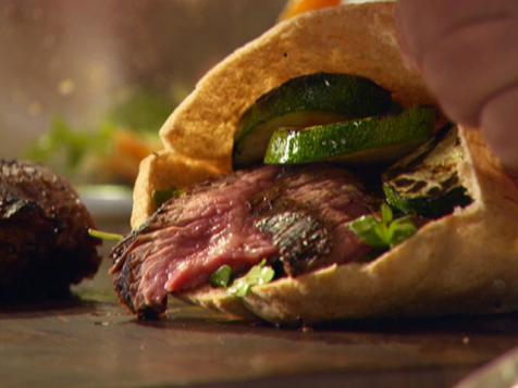 Flank Steak and Grilled Veggie Pita