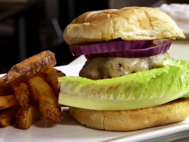 Sirloin Cheese Burgers and Fries Recipe Robert Irvine Food Network