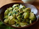 BRUSSEL SPROUTS SUPREME
Marcela Valladolid
Mexican Made Easy/Great Side Dishes
Food Network
Butter, Brussel Sprouts, Chicken Broth, Green Onions, Morita or Pasilla Chiles, Pine Nuts,
Heavy Cream, Salt, Pepper