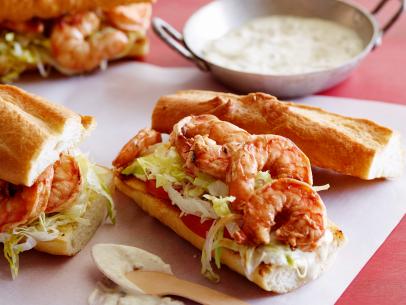 Deep-fried Oyster Po' Boy Sandwiches with Spicy Remoulade Sauce Recipe, Sunny Anderson