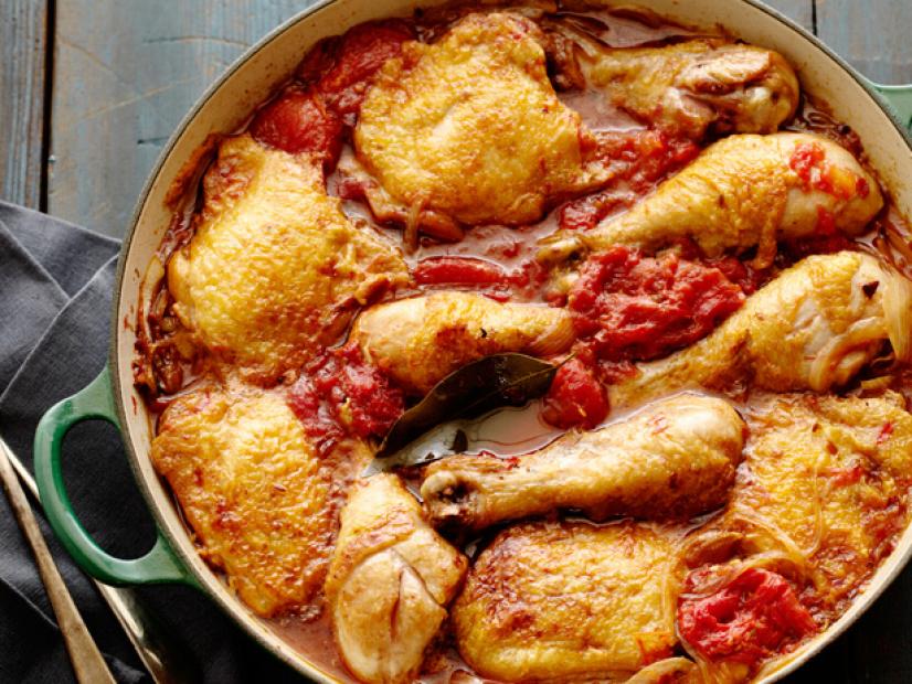 Braised Chicken Thighs And Legs With Tomato Recipe Alex Guarnaschelli Food Network