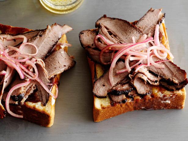 Smoked, Spice Rubbed, Texas-Style Brisket on Texas Toast Recipe | Bobby  Flay | Food Network