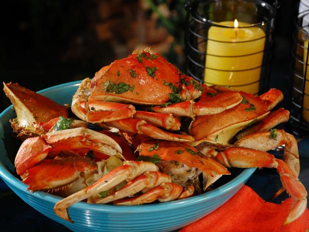 Dungeness Crabs Steamed on the Grill in Ginger, Lime, Mirin and Soy image