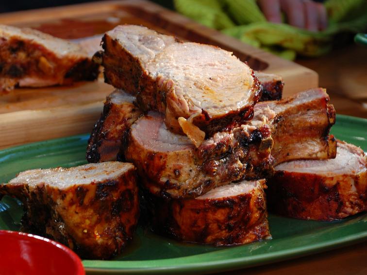 Grilled Rack of Pork with Sherry Vinegar BBQ Sauce Recipe Bobby Flay