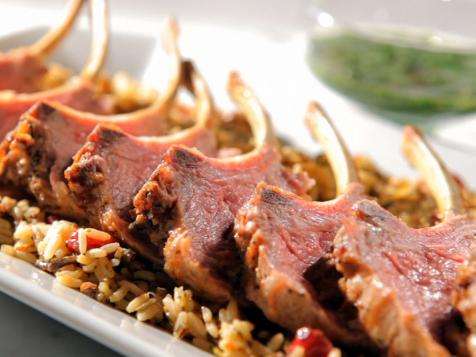 Roasted Rack of Lamb with Mint Pesto