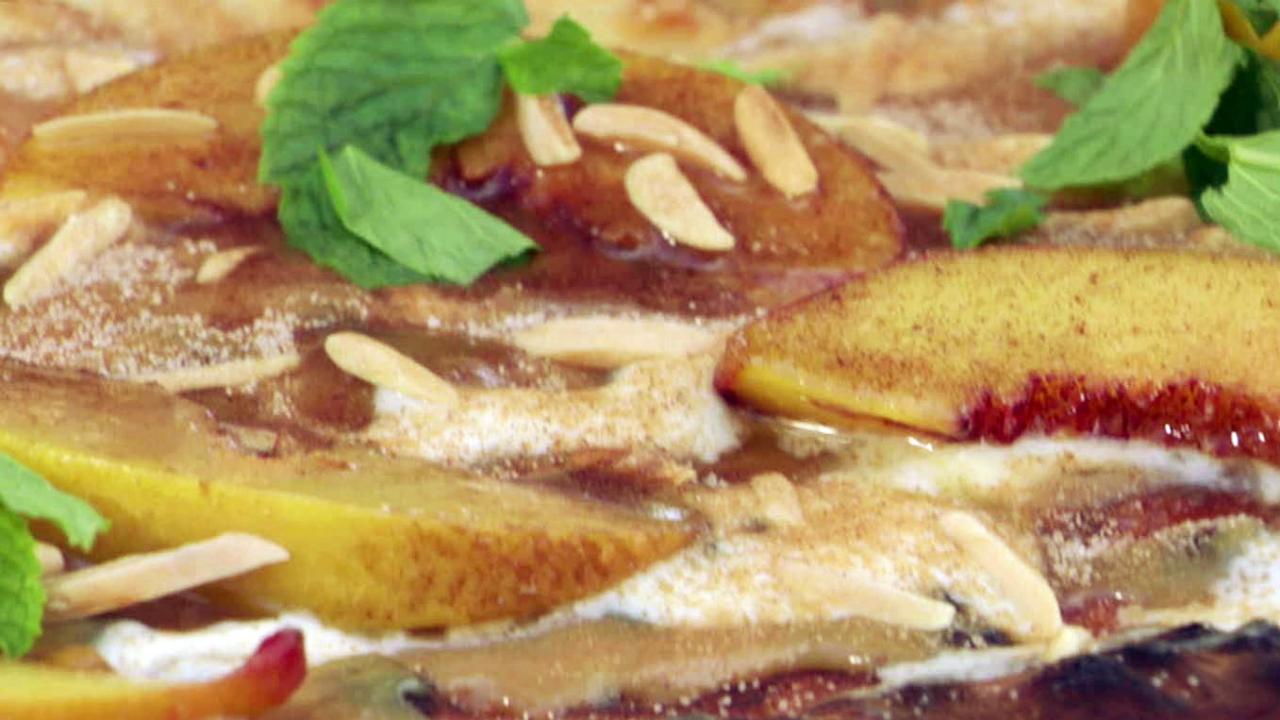 Grilled Peach and Cajeta Pizza