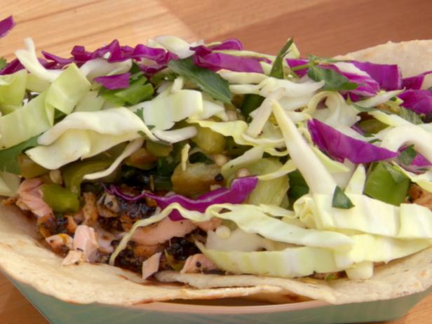 Epicurean Cowboy Spice Rubbed Cedar Planked Salmon Tacos Recipe Food Network