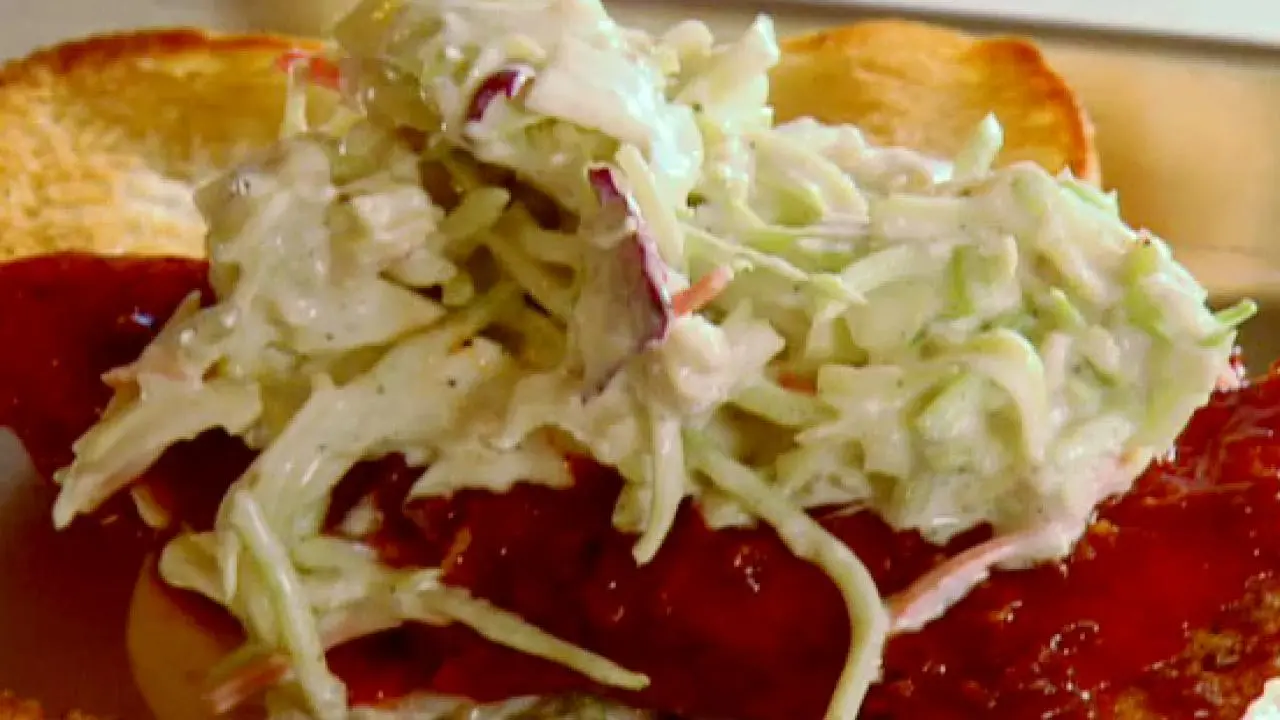 Buffalo Chicken Sandwich with Blue Cheese Slaw Recipe Aaron McCargo