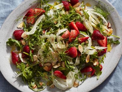 Claire Robinson's Fennel, Arugula and Strawberry Salad, as seen on Food Network's 5 Ingredient Fix,Season 4