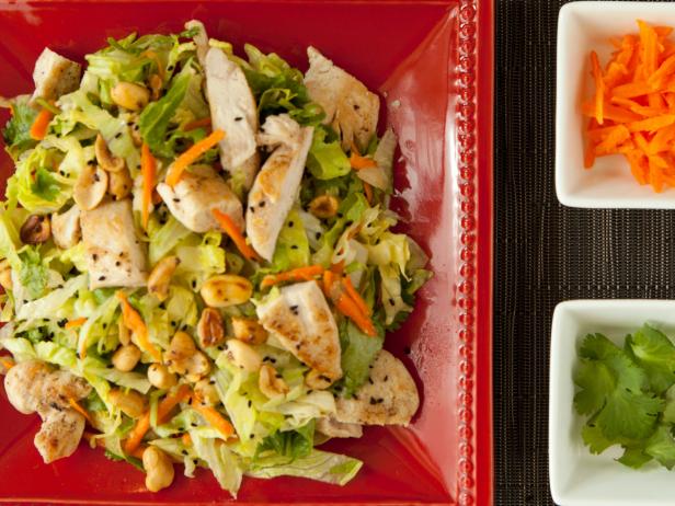 Chinese Chopped Chicken Salad with "Wok"-Fried Spicy Peanuts