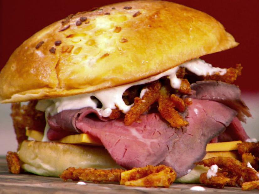 The Roast Beast Master With Crispy Onions And Creamy Horseradish Sauce Recipe Jeff Mauro Food Network It was pretty good, but this one was amazingly good. the roast beast master with crispy onions and creamy horseradish sauce