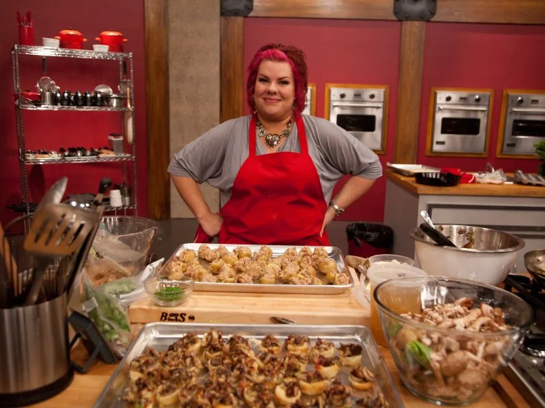 Worst Cooks in America Red Team Recruit  Dorothy Strouhal prepares Irish Whiskey Skins and Mini Bacon and Mushroom Pies for the Potato Skin and Appetizers "St. Paddy's Day" challenge as seen on Food Network's Worst Cooks in America, Season 3.